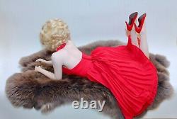 2002 Franklin Mint MARILYN MONROE FOREVER Porcelain Portrait Red Dress Doll