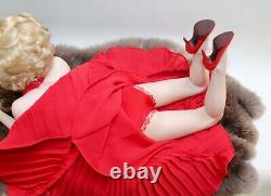 2002 Franklin Mint MARILYN MONROE FOREVER Porcelain Portrait Red Dress Doll