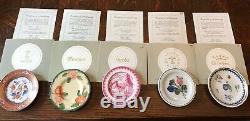 22 Miniature Plates of the World's Great Porcelain Houses w COA by Franklin Mint