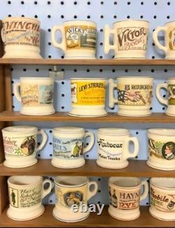 25Porcelain Mug Collection FRANKLIN MINT Set Of With Wood Rack & COA
