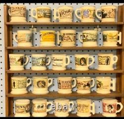 25Porcelain Mug Collection FRANKLIN MINT Set Of With Wood Rack & COA