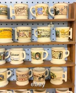25Porcelain Mug Collection FRANKLIN MINT Set Of With Wood Rack & COA