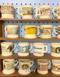 25Porcelain Mug Collection FRANKLIN MINT Set Of With Wood Rack & COA