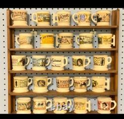 25Porcelain Mug Collection FRANKLIN MINT Set Of With Wood Rack & COA