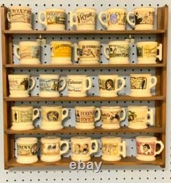 25Porcelain Mug Collection FRANKLIN MINT Set Of With Wood Rack & COA