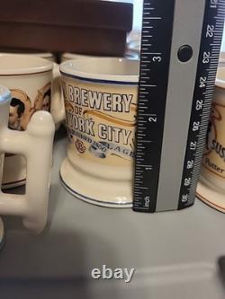 25Porcelain Mug Collection FRANKLIN MINT Set Of With Wood Rack & COA