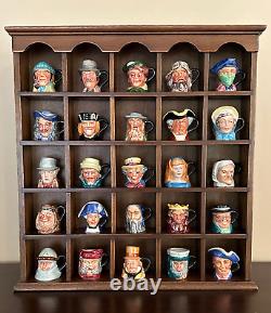 25 Miniature Toby Jugs-Signed by Peter Jackson- withDisplay Case- Made in Malaysia