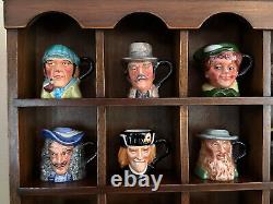 25 Miniature Toby Jugs-Signed by Peter Jackson- withDisplay Case- Made in Malaysia