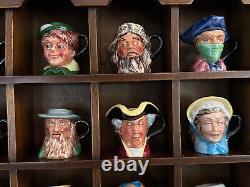 25 Miniature Toby Jugs-Signed by Peter Jackson- withDisplay Case- Made in Malaysia