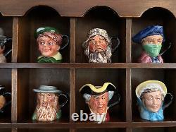 25 Miniature Toby Jugs-Signed by Peter Jackson- withDisplay Case- Made in Malaysia
