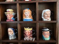 25 Miniature Toby Jugs-Signed by Peter Jackson- withDisplay Case- Made in Malaysia