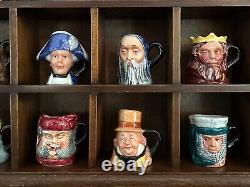 25 Miniature Toby Jugs-Signed by Peter Jackson- withDisplay Case- Made in Malaysia