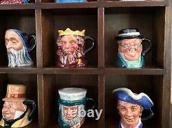 25 Miniature Toby Jugs-Signed by Peter Jackson- withDisplay Case- Made in Malaysia