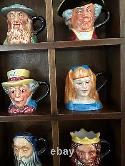 25 Miniature Toby Jugs-Signed by Peter Jackson- withDisplay Case- Made in Malaysia