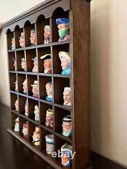 25 Miniature Toby Jugs-Signed by Peter Jackson- withDisplay Case- Made in Malaysia