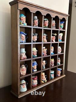 25 Miniature Toby Jugs-Signed by Peter Jackson- withDisplay Case- Made in Malaysia
