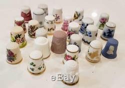 25 Vtg Franklin Mint Thimbles World Greatest Porcelain House Complete Set Lladro
