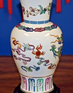 29 Franklin Mint Limited Edition-1985 Celestial Dragon Porcelain Lamp
