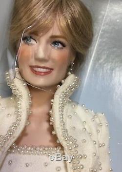 3 Princess Diana Porcelain 17 Doll Pearl Gown Saudi Franklin Mint ROYAL WEDDING