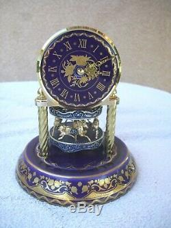 4 Original Work of Art Anniversary Porcelain Carousel Clocks Franklin Mint