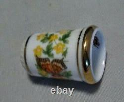 50 Franklin Mint Butterfly State thimble collection Helen Hall with display