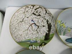 6 1979 Franklin Mint Birds & Flowers Of The Orient 10 1/4 Plates Made In Japan