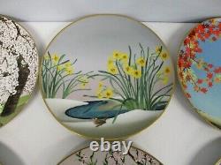 6 1979 Franklin Mint Birds & Flowers Of The Orient 10 1/4 Plates Made In Japan