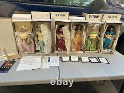 6 Franklin Mint Heirloom porcelain dolls collectible rare 1989 Gemstone