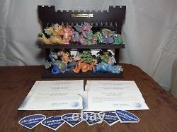 6 Franklin Mint Mood Dragons COMPLETE Mommy & Baby Set with Display Case