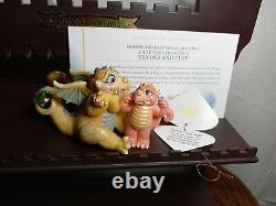 6 Franklin Mint Mood Dragons COMPLETE Mommy & Baby Set with Display Case