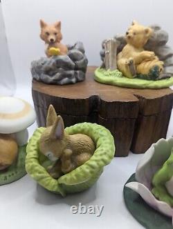 6-VINTAGE WOODLAND SURPRISES Animals JACQUELINE B SMITH 1984 PORCELAIN