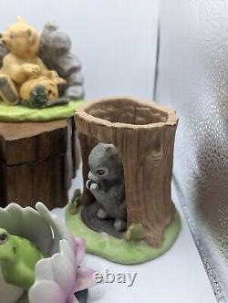 6-VINTAGE WOODLAND SURPRISES Animals JACQUELINE B SMITH 1984 PORCELAIN