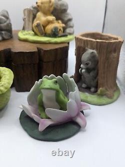 6-VINTAGE WOODLAND SURPRISES Animals JACQUELINE B SMITH 1984 PORCELAIN