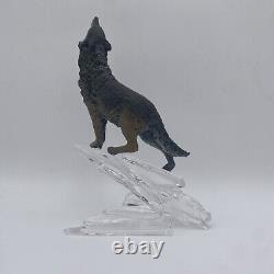 ALASKAN WOLF Porcelain Figurine Crystal Glacier Artist McMonigle FRANKLIN MINT