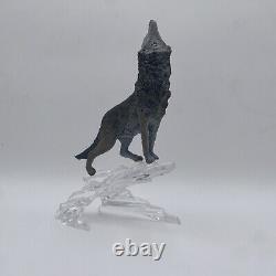 ALASKAN WOLF Porcelain Figurine Crystal Glacier Artist McMonigle FRANKLIN MINT