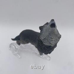 ALASKAN WOLF Porcelain Figurine Crystal Glacier Artist McMonigle FRANKLIN MINT