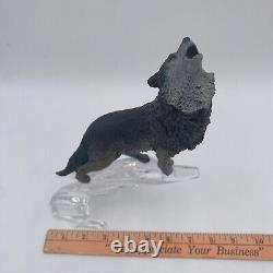 ALASKAN WOLF Porcelain Figurine Crystal Glacier Artist McMonigle FRANKLIN MINT