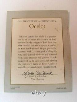 ART DECO STYLE FRANKLIN MINT Ocelot by the House of Erte Ltd. Used