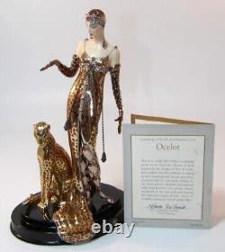 ART DECO STYLE FRANKLIN MINT Ocelot by the House of Erte Ltd. Withcertificate