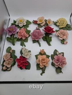 Antique Franklin Mint The 12 Months of Roses Porcelain Sculpture Collection