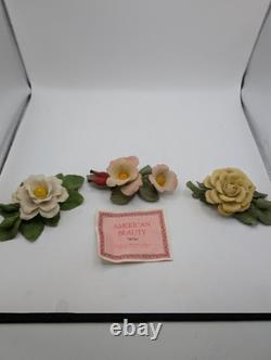 Antique Franklin Mint The 12 Months of Roses Porcelain Sculpture Collection