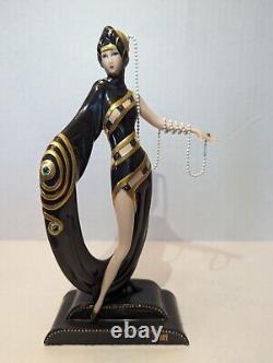 Art Deco Erte Pearls and Emeralds Limited Edition Porcelain Figurine M7108