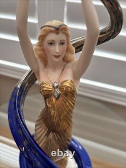 Art Deco Galaxy in Gold Franklin Mint Figurine Hand Painted Fine Porcelain