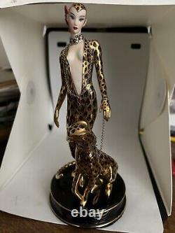 Art Deco Style Franklin Mint House of Erte Leopard Lady Limited Edition