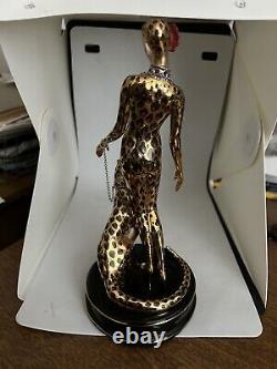 Art Deco Style Franklin Mint House of Erte Leopard Lady Limited Edition