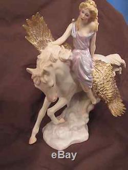 Athene And Pegasus Fine Porcelain Figurine By The Franklin Mint Beautiful