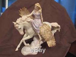 Athene And Pegasus Fine Porcelain Figurine By The Franklin Mint Beautiful