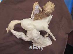 Athene And Pegasus Fine Porcelain Figurine By The Franklin Mint Beautiful