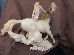 Athene And Pegasus Fine Porcelain Figurine By The Franklin Mint Beautiful