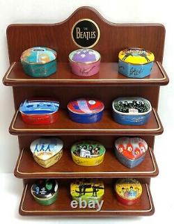BEATLES Franklin Mint Complete Set 1992 Porcelain 22K Music Box with Display Shelf